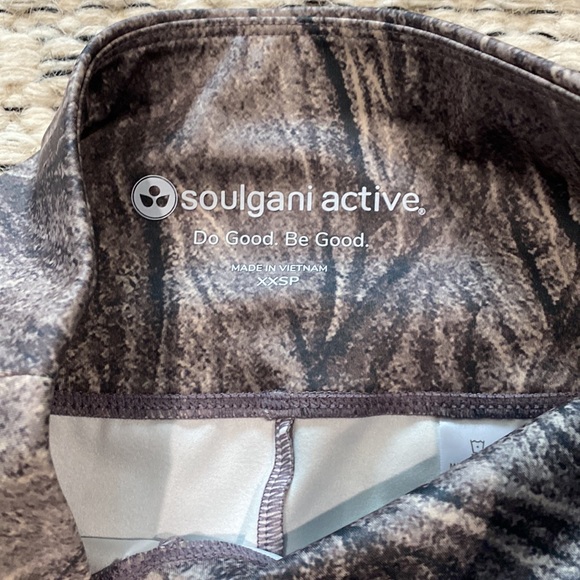 Soulgani Active Camo  Patterened Brown Leggings xxs - Picture 3 of 8